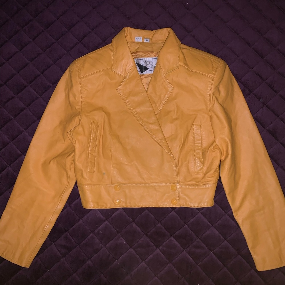 Genuine yellow leather jacket